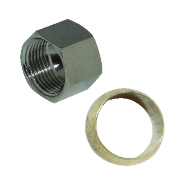 B & K JMF Company 3/8 in. Chrome Nut With Sleeve 4537296 - main